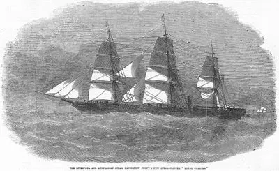 The Liverpool And Australian Steam Navigation Company's New Steam Clipper "Royal Chartee"