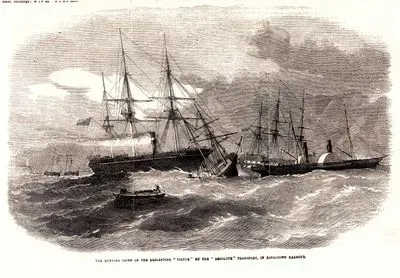 The Running Down Of The Brigantine "Virtue" By The "Resolute" Transport in Kingstown Harbour