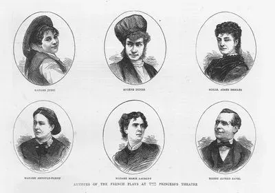 Artistes Of The French Plays At The Princes's Theatre-Madame Judic, Eugene Didier, Aimee Desclee, Madame Arnould Plessy, Madame marie Laurent, Pierre Alfred Ravel