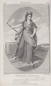 Mrs. Powell as Boadicea -Not the wealth, which loads the palaces of sumptuous Rome, Shall bribe my fury-in Boadicea, Act I Scene I (Mary Ann Powell)
