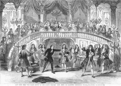 Last Scene From "The Duke's Motto" At The Lyceum Theatre, Capt. Henri De Lagardere Denouncing Prince Gonzangues