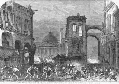 Scene From "Masaniello" At The Royal İtalian Opera, Covent Garden The Combat İn The Market-Place Of Naples
