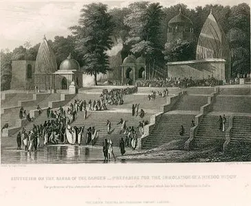 Sutteeism On The Banks Of The Ganges- Preparing For The Immolation Of A Hindoo Widow-The Prohibition Of This Abominable Costume is Supposed to be One of The Causes Which Has Led to The Mutinies in India