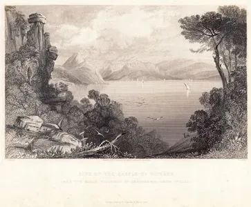 Site Of The Castle Of Ulysses, And The Black Mountain in Cephalonia From ithica