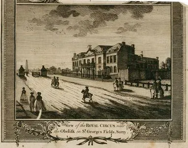 View Of The Royal Circus Near The Obelisk in St. Georges Fields, Surry