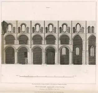 Waltham Abbey Church Essex, Elevation Of The South Side Of The Nave