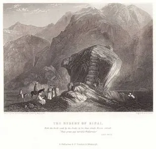 The Desert Of Sinai And Mount Sinai In The Distance. Deut. VIII.15