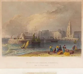 St.Nicholas Church, Liverpool, From St.George's Basin