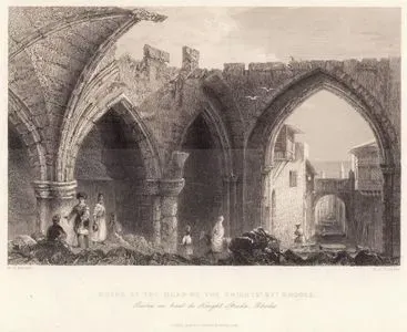 Ruins At The Head Of The Knights' St. Rhodes.-Ruines Au Haut De Knight Strada, Rhodes