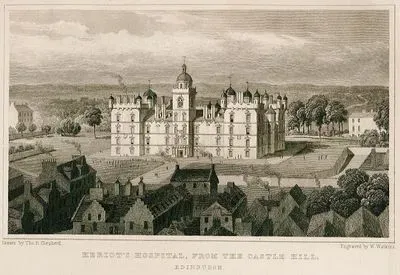 Heriot's Hospital, From The Castle Hill, Edinburgh
