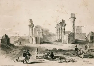 View Of The Ruins Of The Temple Of Menthu In Armant, Egypt
