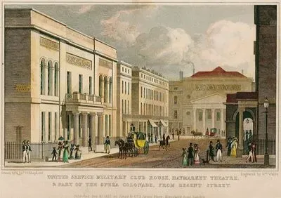 United Service Military Club House, Haymarket Theatre & Part Of The Opera Colonade From Regent Street