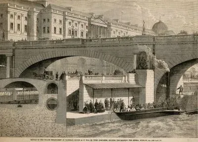 Section Of The Thames Embankment At Waterloo Bridge As It Will Be When Completed, Showing The Railway, Tjhe 
Sewers, Subway