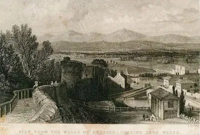 View From The Walls Of Chester, Looking into Wales