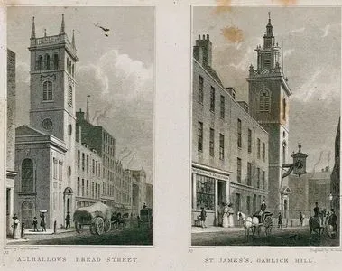 Allhallows, Bread Street, Pl.92-St. James's, Garlick Hill, Pl.93