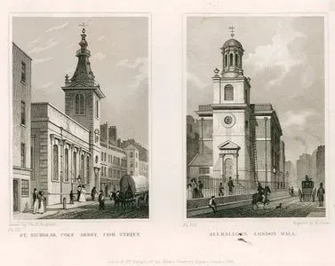 St.Nicholas, Cole Abbey, Fish Street, Pl.121-Allhallows, London Wall, Pl.122