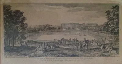 Vue Du Chateau De Versailles Du Cote De L'Orangerie, Prise Au De la De La Grande Piece D'Eau Appellee La Piece Des Suisse
(The View Of Versailles Palace From The Hothouse Taken With The Suisse Lake)