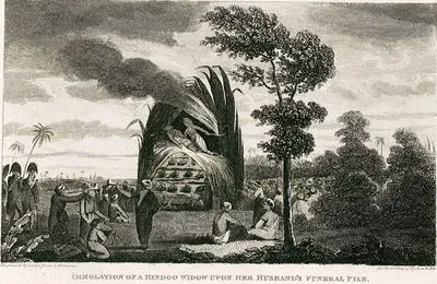 Immolation Of A Hindoo Widow Upon Her Husband's Funeral Pile