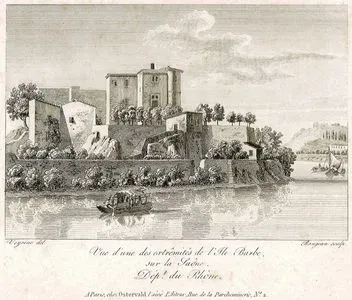 Vue D'une Des Extremites De L'Lle Barbe, Sur La Saone, Dept. Du Rhone