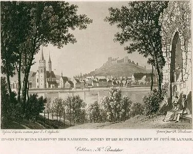 Bingen Und Ruine Klopp Von der Nahseite-Bingen At Les Ruines de Klopp Du Cote De Lanahe
