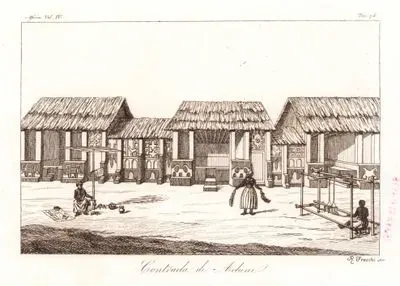 Contrada Di Adun, Africa Vol.IV. Tav.75. (District Of Adum in The Town of Kumasi, Kingdom Of Ashanti (Ghana))