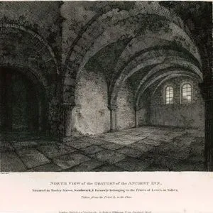 North View Of The Oratory Of The Ancient inn, Situated in Tooley Street, Southwark, London, Formerly Belonging to The Priors 
of Lewes, Sussex
