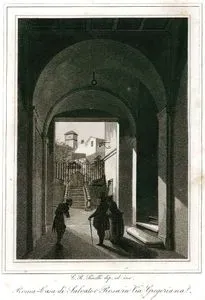 Roma-Casa Di Salvator Rosa in Via Gregoriana (Rome-View Of The Courtyard Of Salvator Rosa's House)