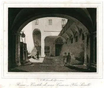 Roma-Cortile Di Una Casa in Via Savelli (Rome-The Courtyard Of A House in Via Savelli)