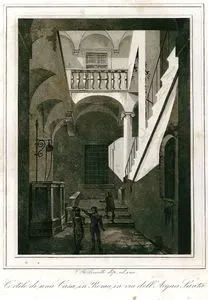 Cortile Di Una Casa In Roma in Via Dell Acqua Santa (Courtyard Of A House in Via (Street) Dell Acqua Santa in Rome