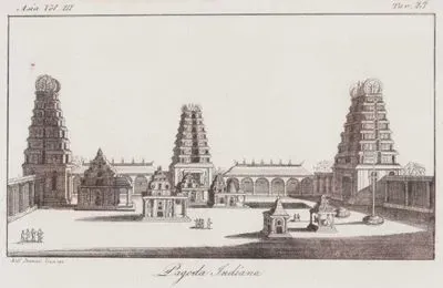 Pagoda Indiana, Asia Vol.III. Tav.23. (Indian Pagodas for Vishnu and Lakshmi)