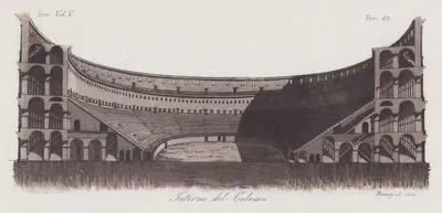 Interno Del Colosseo, Eur. Vol. V. Tav.42. (View of the Interior of the Colosseum (Flavian Amphitheater), Rome)