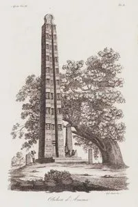 Obelisco d Axuma, Africa Vol.III. Tav 4. (The Obelisk of Axum in Ethiopia)
