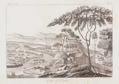 Citta di Litaku, Africa Vol.IV. Tav 62. (The City of Lataku (Kuruman), South Africa)
