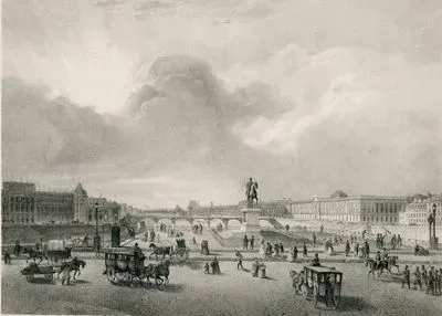 General View of the Louvre and the Statue of Henry IV.