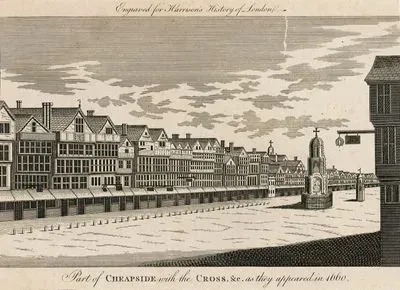 Part Of Cheapside With The Cross & C. As They Appeared In 1660