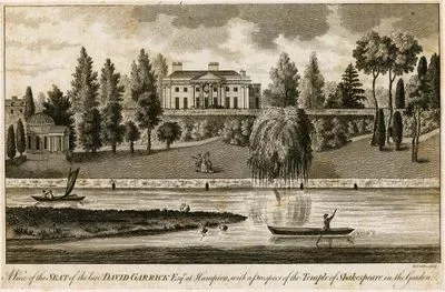 A View Of The Seat Of The Late David Garrick At Hampton, With A Prospect Of The Temple Of Shakespeare In The Garden