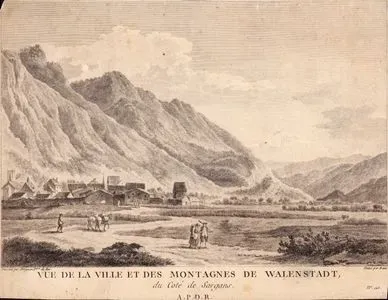 Vu De La Ville Et Des Montagnes De Walenstadt