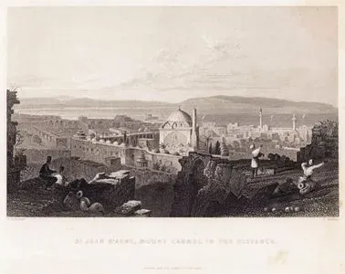 St.Jean D'Acre, Mount Carmel In The Distance