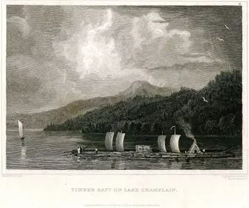 Timber Raft On Lake Champlain