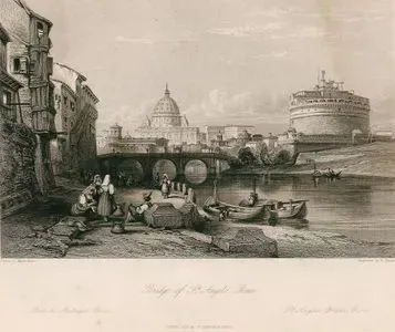 The Castle And Bridge Of St.Angelo, Rome-Pont De St.Angelo, Rome-St.Angelos Brucke, Rom