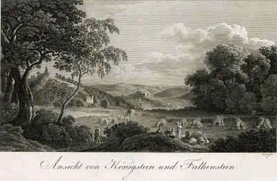 Ansicht Von Königstein Und Falkenstein