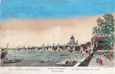 Urbis Et Pontis londini Prospectus-La Ville Et Le Pont De Londres-61 Vue D'Optique Representant