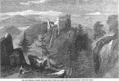 The Alte Schloss At Baden From The Rocks From Mr. Albert Smith's Entertainment