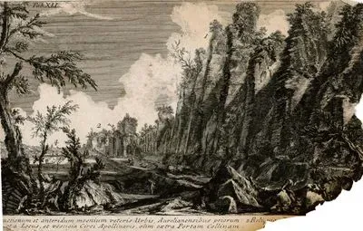 1.Reliquiae Sustructionum et Anteridum Moenium Veteris Urbis, Aurelianensibus Priorum 2. Rliquiae Domus et Balmearum Sallustianarum. 3.et 4. Locus, et Vestigia Circi Apollinaris, Olim Extra Portam Collinam