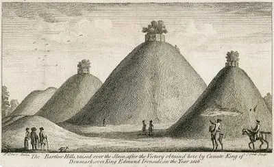 The Bartlow Hills, Raised Over The Slain After The Victory Obtained Here by Canute King of Denmark, Over King Edmund ironside, in the Year 1016