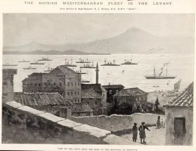 The British Mediterranean Fleet in the Levant, View Of The Ships From the Roof Of the Hospital At Salonica
