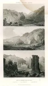 Petra (Selah) Edom, The Ravine From Above Theatre, General View Of The Ruins From The Northwest, Ruins Of A Triumphal 
Arch And Palace