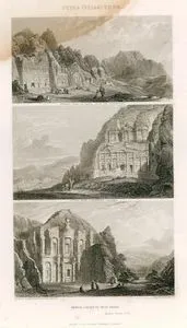 Petra (Selah) Edom, General View Of Petra From Northeast, Houses With Corinthian Columns, Temple Called El Deir, Petra