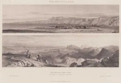 The Red Sea, Edom- Coast Of The Red Sea From Below Eziongeber Looking Towards Sinai, The Border Of The land Of Edom, Mount Hor