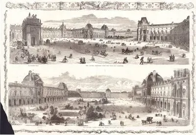 The Louvre Sketched From The Palace Du Carrousel-Thelouvre Taken From The Clock Pavilion